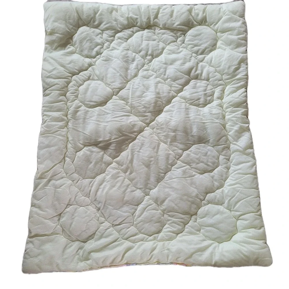 Vtg 80s Quiltex Baby Quilt & Matching Animal Pillow Set - Pastel Patchwork EUC‎